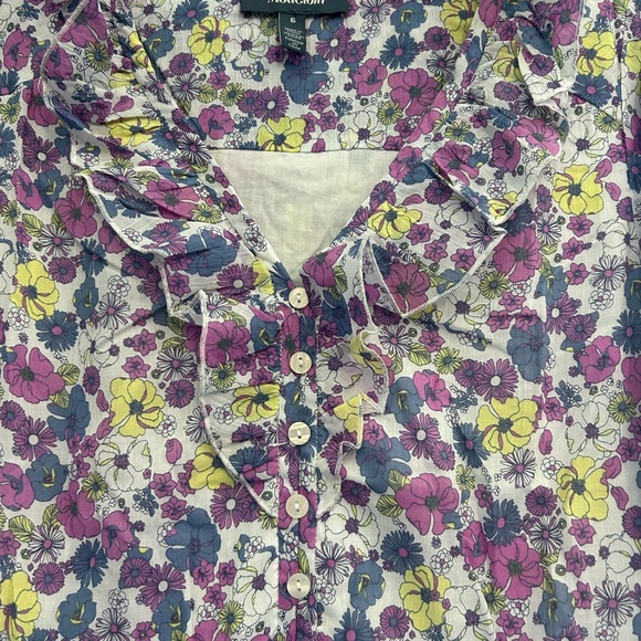 ModCloth Anthropology Violet White Ruffling For Flowers Midi Dress NWT Size 6 - Picture 11 of 13